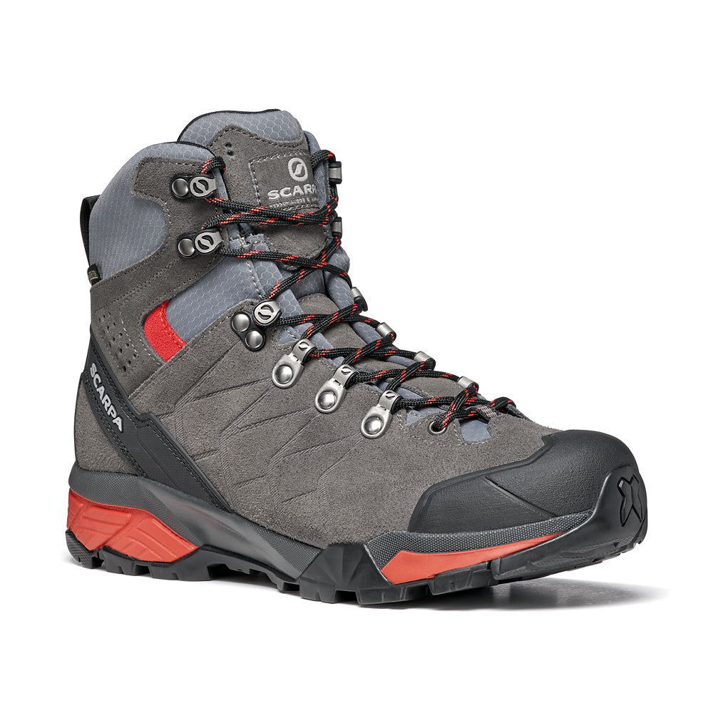 SCARPA ZG TREK GORE-TEX HIKING BOOTS TITANIUM- RED IBISCUS
