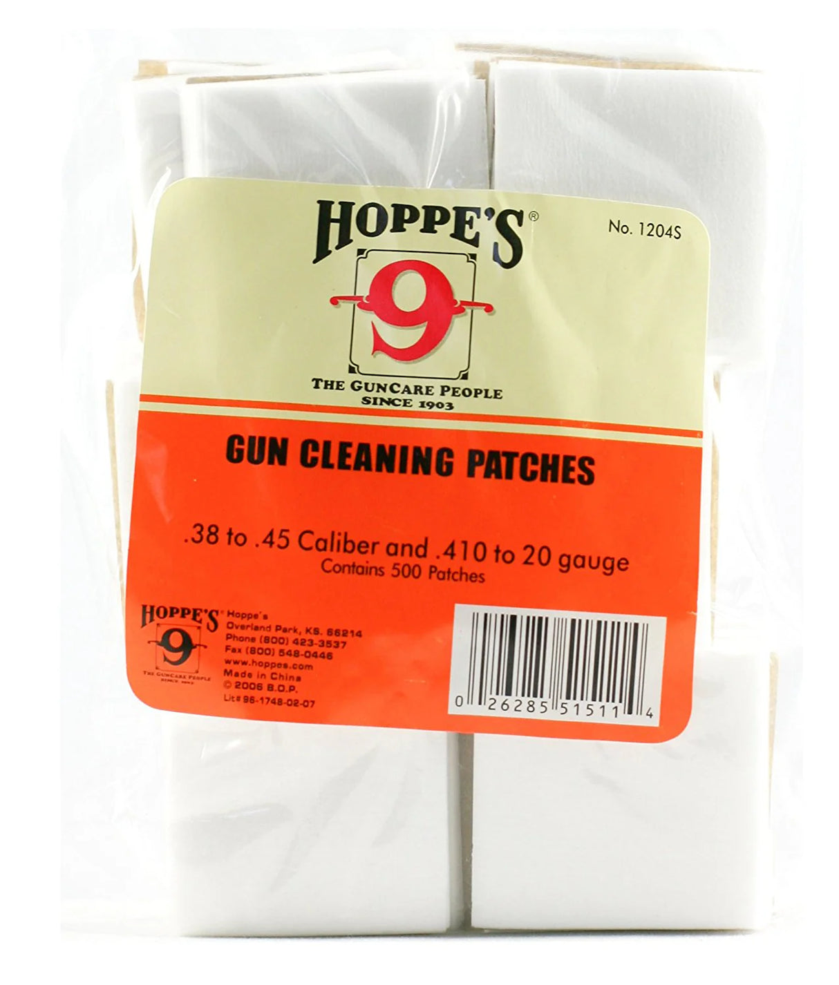 HOPPES CLEANING PATCHES .38-.45 .410-20G