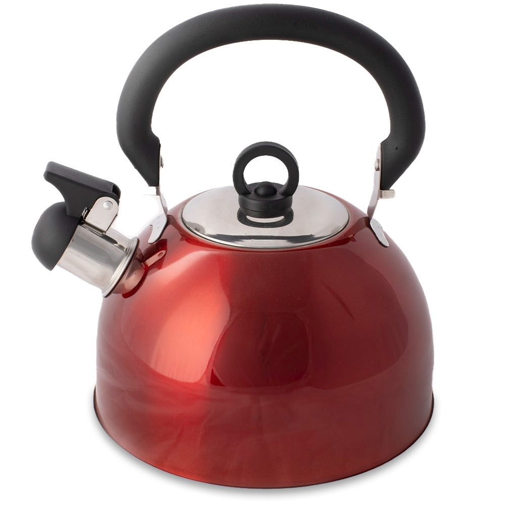 CAMPFIRE WHISTLING KETTLE STAINLESS STEEL 4L RED