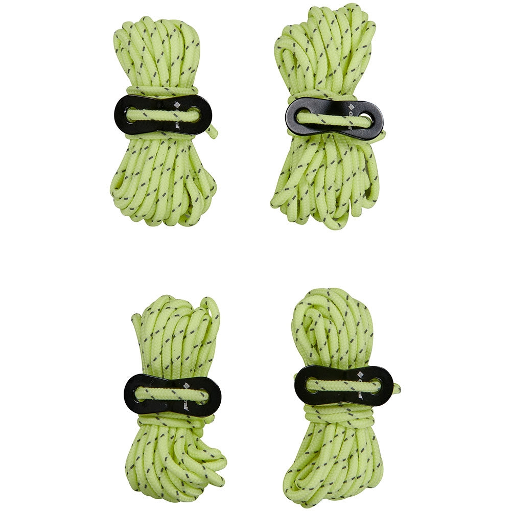 OZTRAIL GLOW IN THE DARK GUY ROPE 4 PACK 4MM