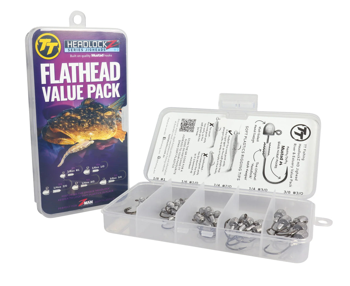 TT FISHING HEADLOCKZ HD FLATHEAD VALUE PACK - TT LURES ASSORTED JIG HEADS KIT