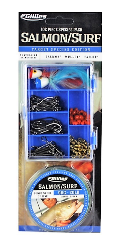 GILLIES SALMON/SURF TACKLE PACK - 102 PIECE ASSORTED TACKLE KIT