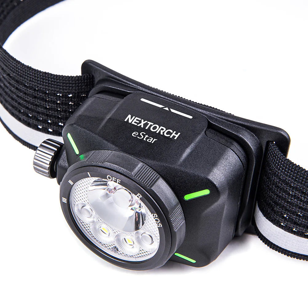 NEXTORCH ESTAR 1300 LUMENS WHITE/RED BEAM RECHARGEABLE HEADTORCH