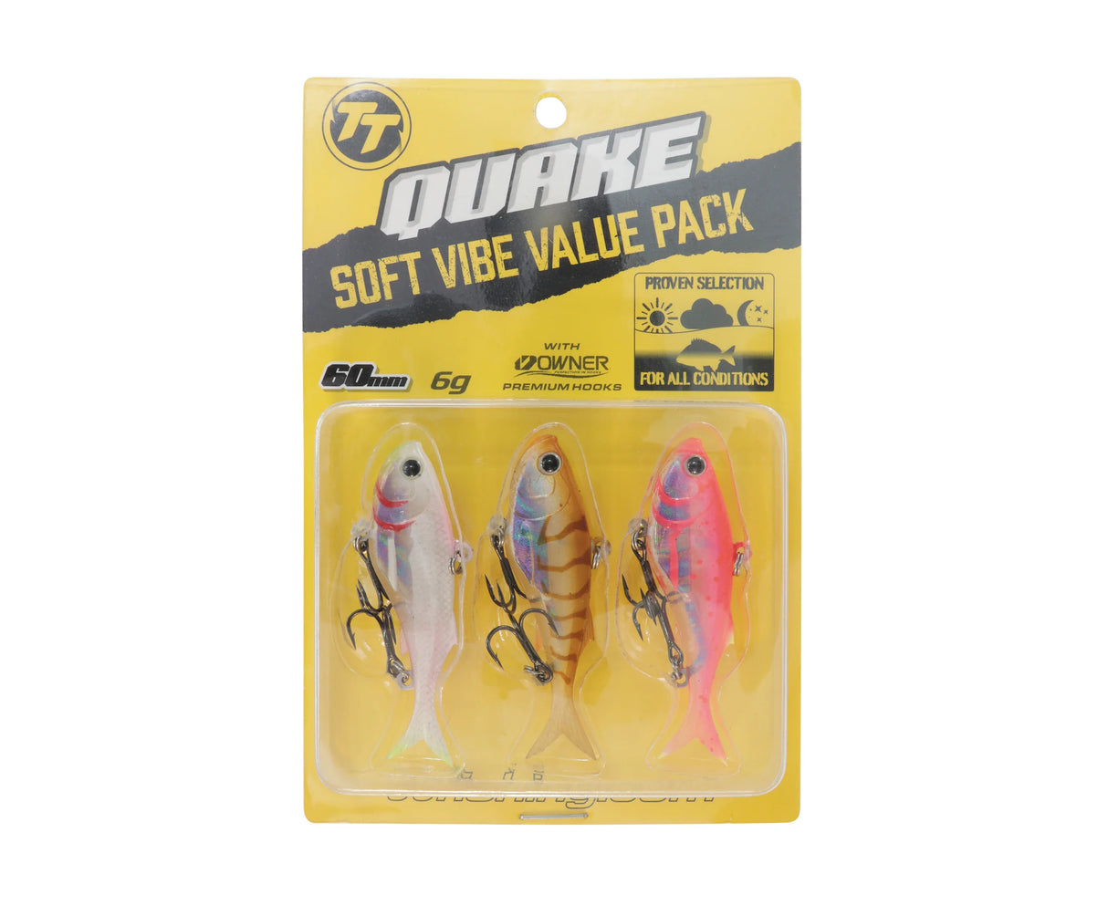TACKLE TACTICS QUAKE SOFT VIBE VALUE PACK 50MM 3.5G