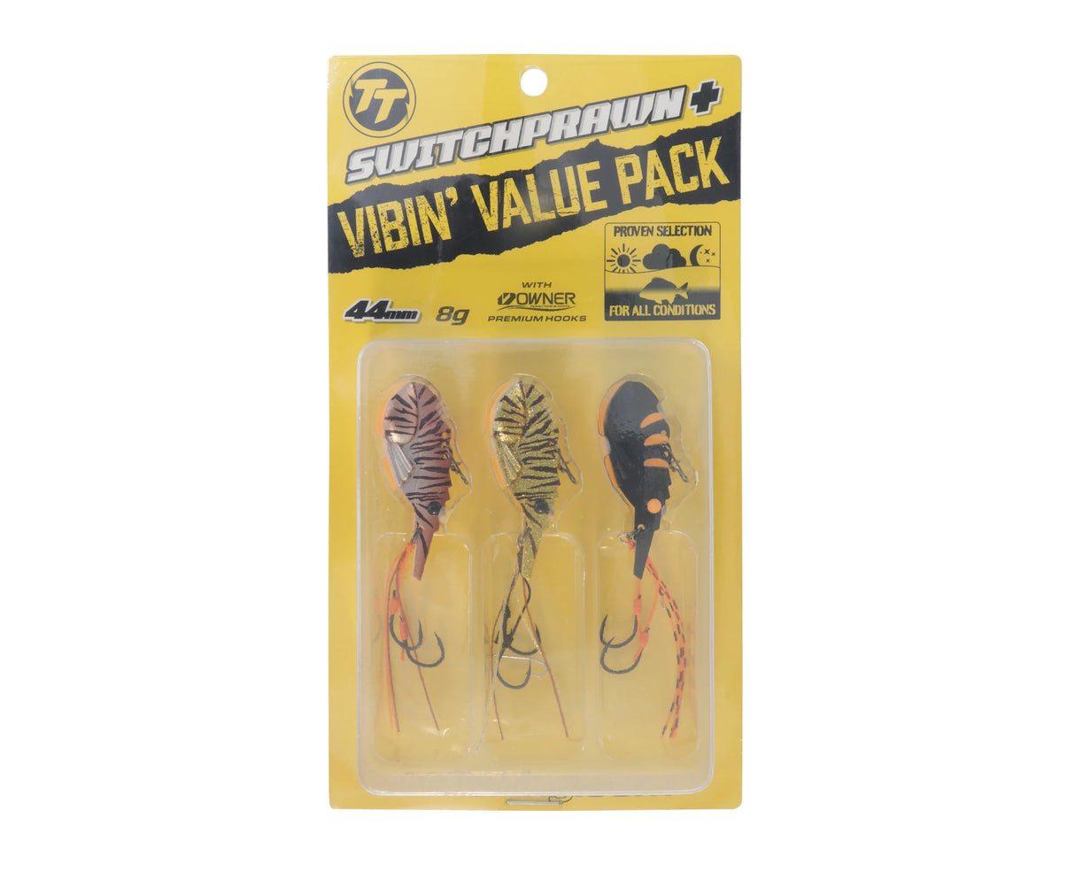 TACKLE TACTICS SWITCHPRAWN PLUS VIBIN VALUE PACK 44MM 8G