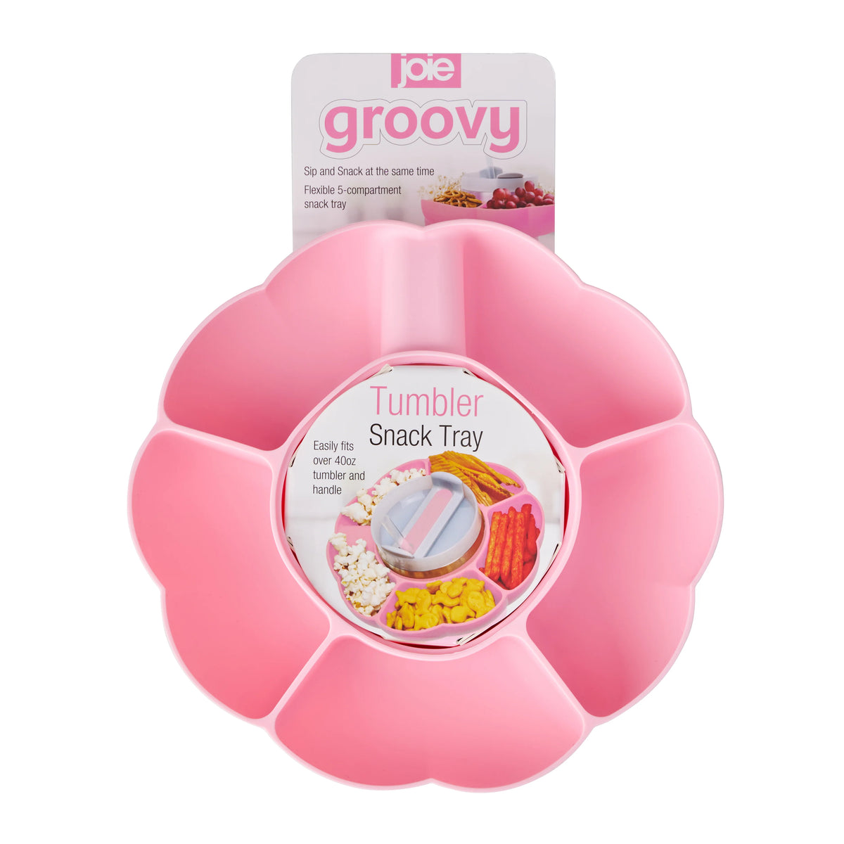 JOIE GROOVY TUMBLER SNACK TRAY (PINK)