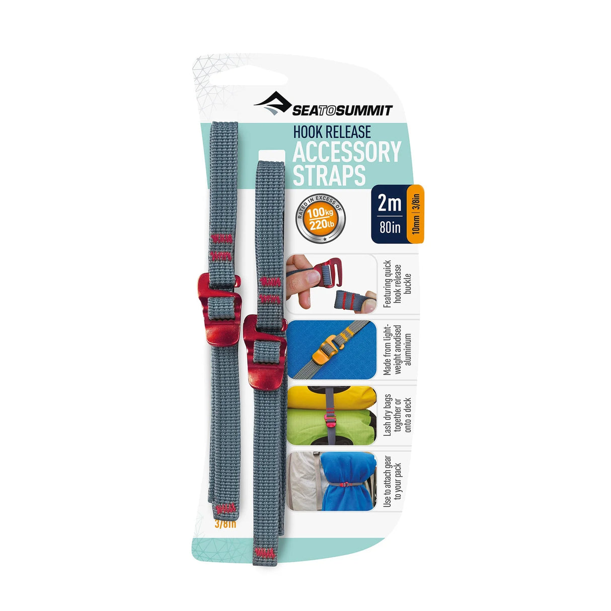 SEA TO SUMMIT ACCESSORY STRAP WITH HOOK RELEASE (2M, 10MM)