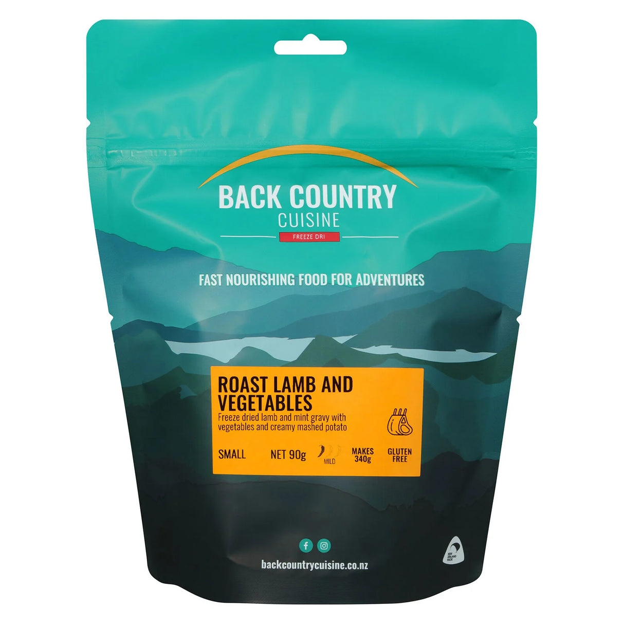 BACK COUNTRY CUISINE ROAST LAMB AND VEGE FREEZE-DRY MEAL
