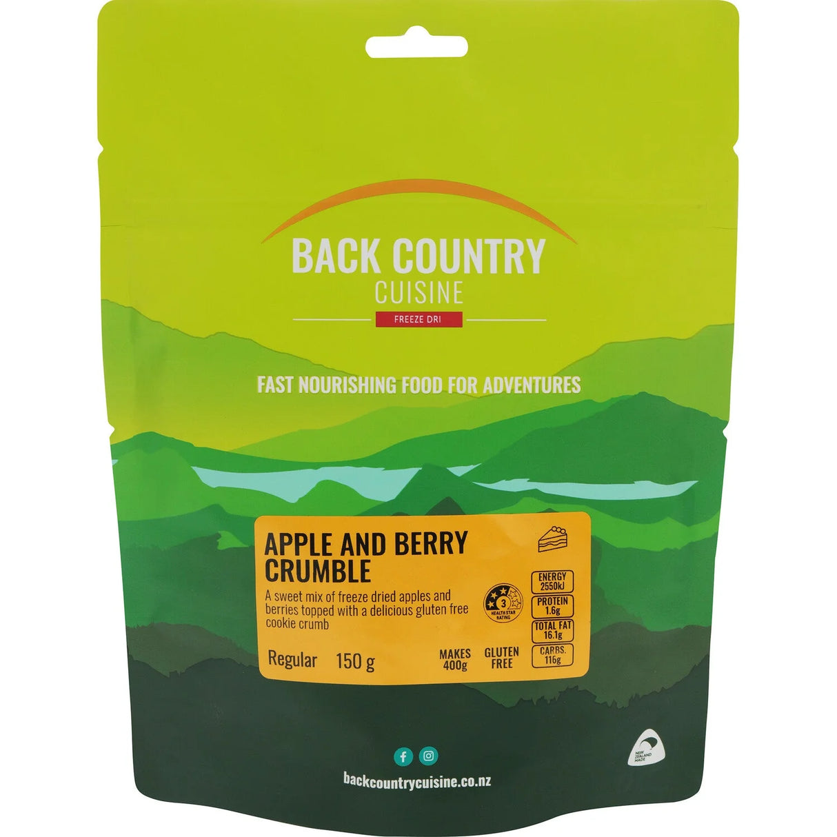 BACK COUNTRY CUISINE APPLE AND BERRY CRUMBLE - REGULAR