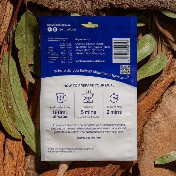 STRIVE MEALS CHOC PUDDING DEHYDRATED MEAL SINGLE SERVE