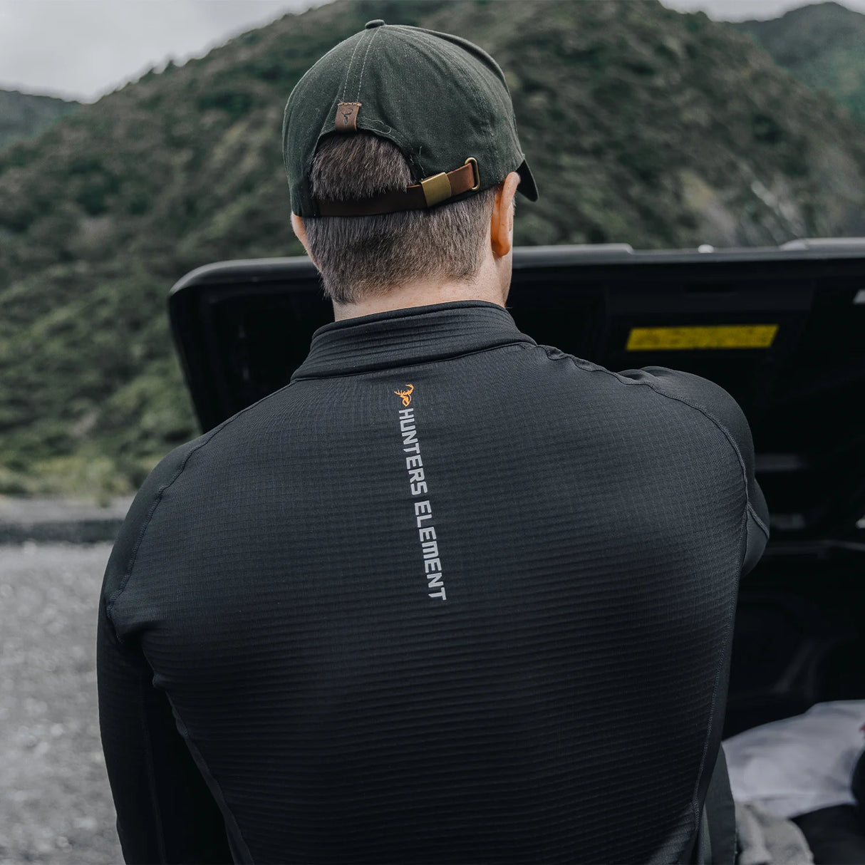 HUNTERS ELEMENT CORE+ LONG SLEEVE ZIP TOP BLACK THERMAL