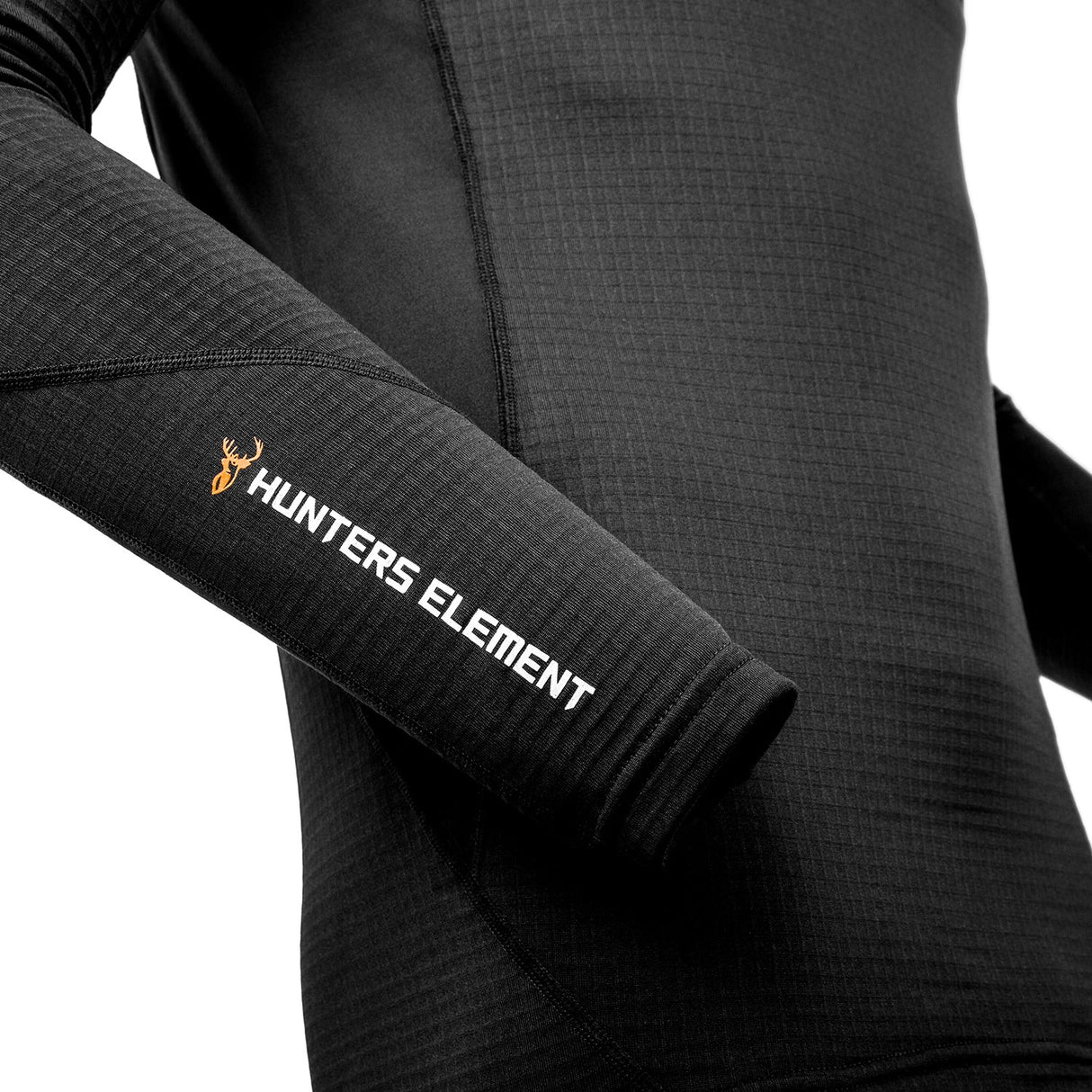 HUNTERS ELEMENT CORE+ LONG SLEEVE ZIP TOP BLACK THERMAL