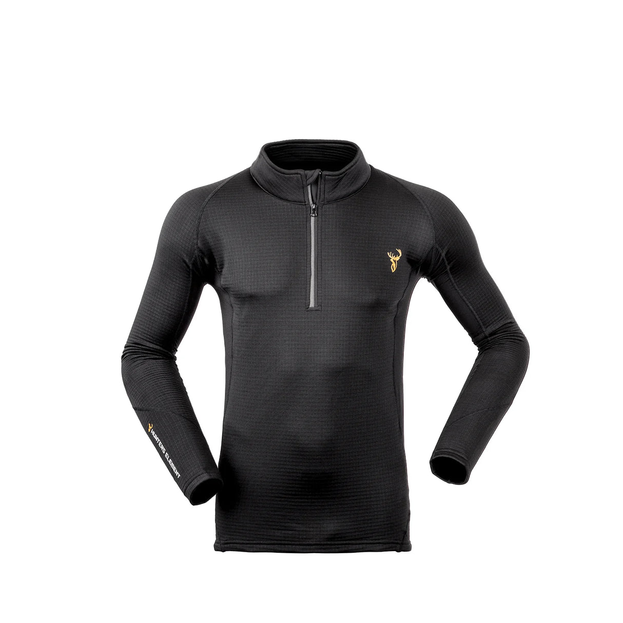HUNTERS ELEMENT CORE+ LONG SLEEVE ZIP TOP BLACK THERMAL