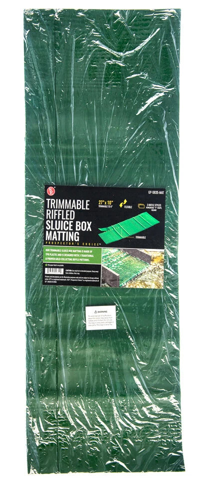 27 x 10 Trimmable Riffled TPR Sluice Box Matting - Green