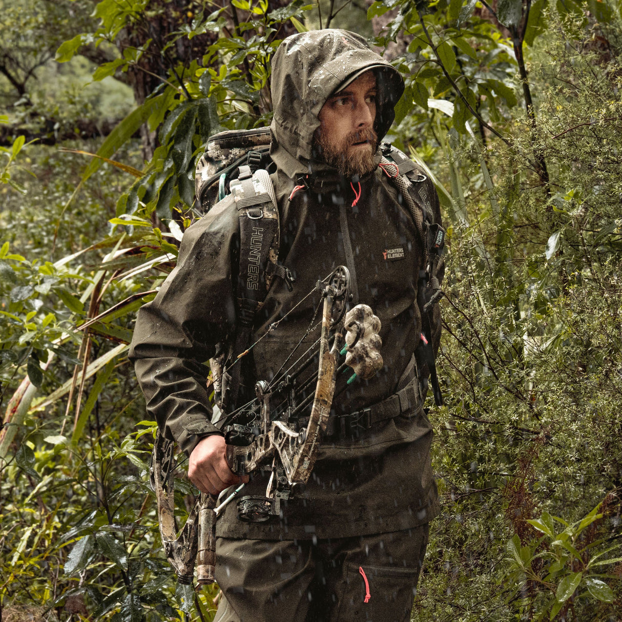 HUNTERS ELEMENT STORM HALF ZIP JACKET FOREST GREEN