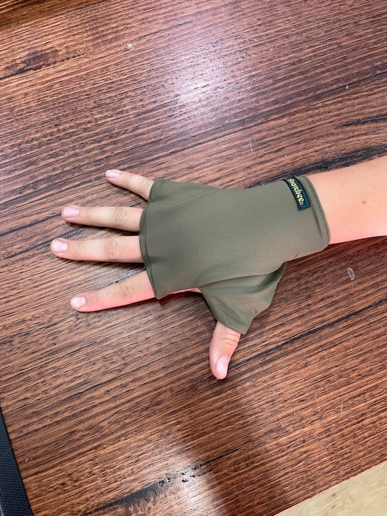 SNOWBEE FINGERLESS SUN GLOVES OLIVE GREEN