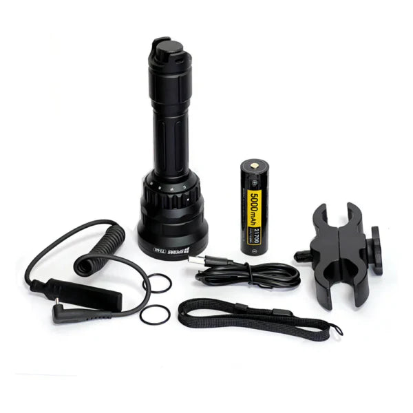 SPERAS TH6 RECHARGEABLE 4-IN-1 ZOOMABLE HUNTING FLASHLIGHT KIT 600 LUMENS 1173 METRES
