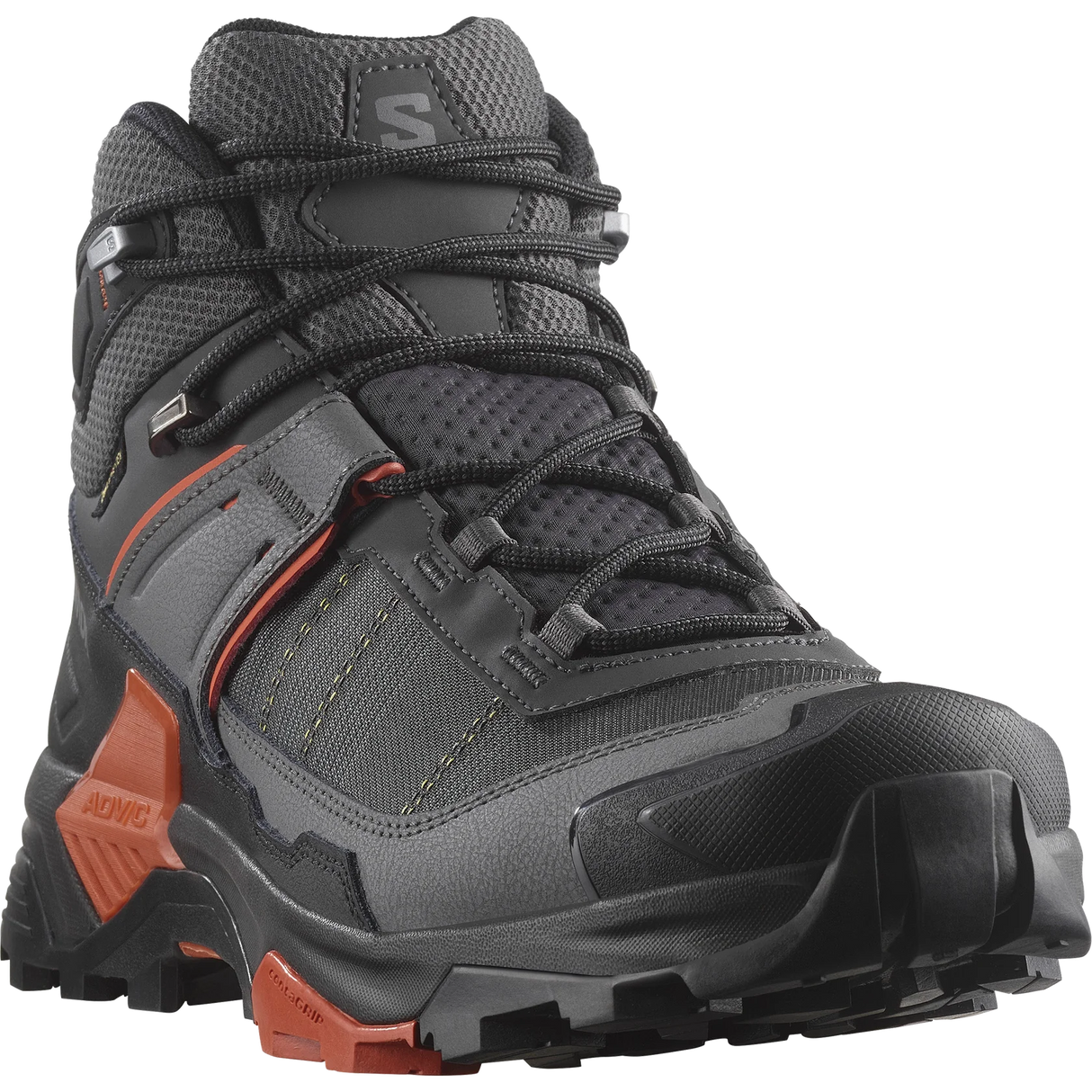 SALOMON MEN'S X ULTRA 5 MID GTX HIKING BOOTS ASPHALT/CASTLEROCK/BURNT OCHRE