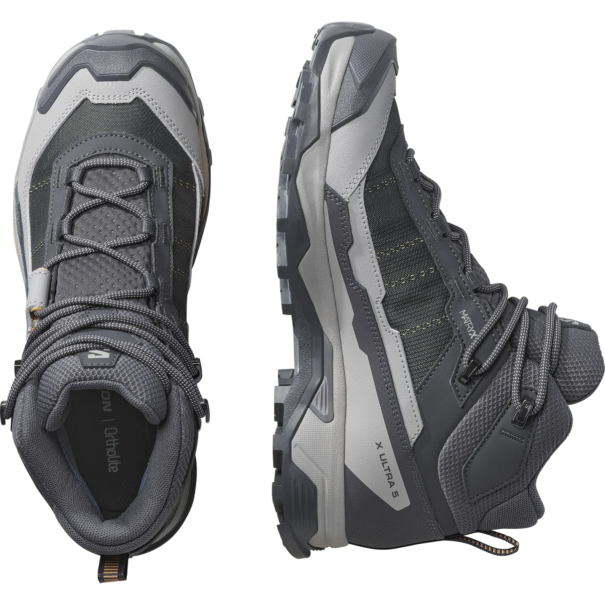 SALOMON WOMEN'S X ULTRA 5 MID GTX HIKING BOOTS NINE IRON/GULL/SOFT CLAY