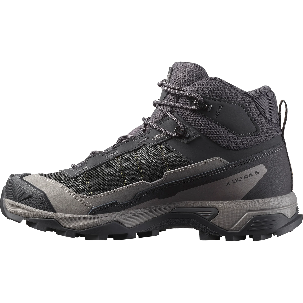 SALOMON WOMEN'S X ULTRA 5 MID GTX HIKING BOOTS NINE IRON/GULL/SOFT CLAY