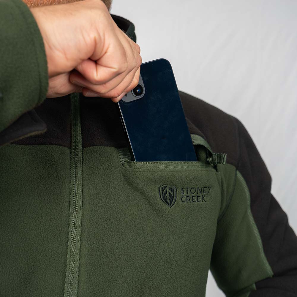 STONEY CREEK M2 QUARTER ZIP TOP BAYLEAF/BLACK