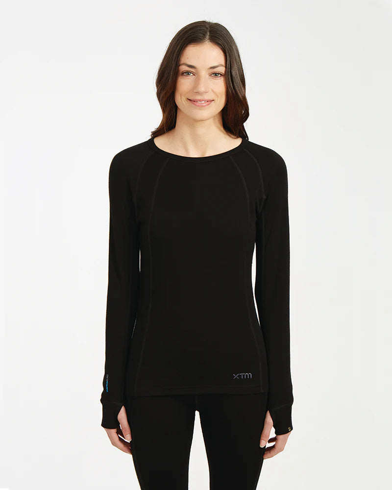 XTM WOMENS MERINO 230GSM LONG SLEEVE THERMAL ALPINE 230 BLACK