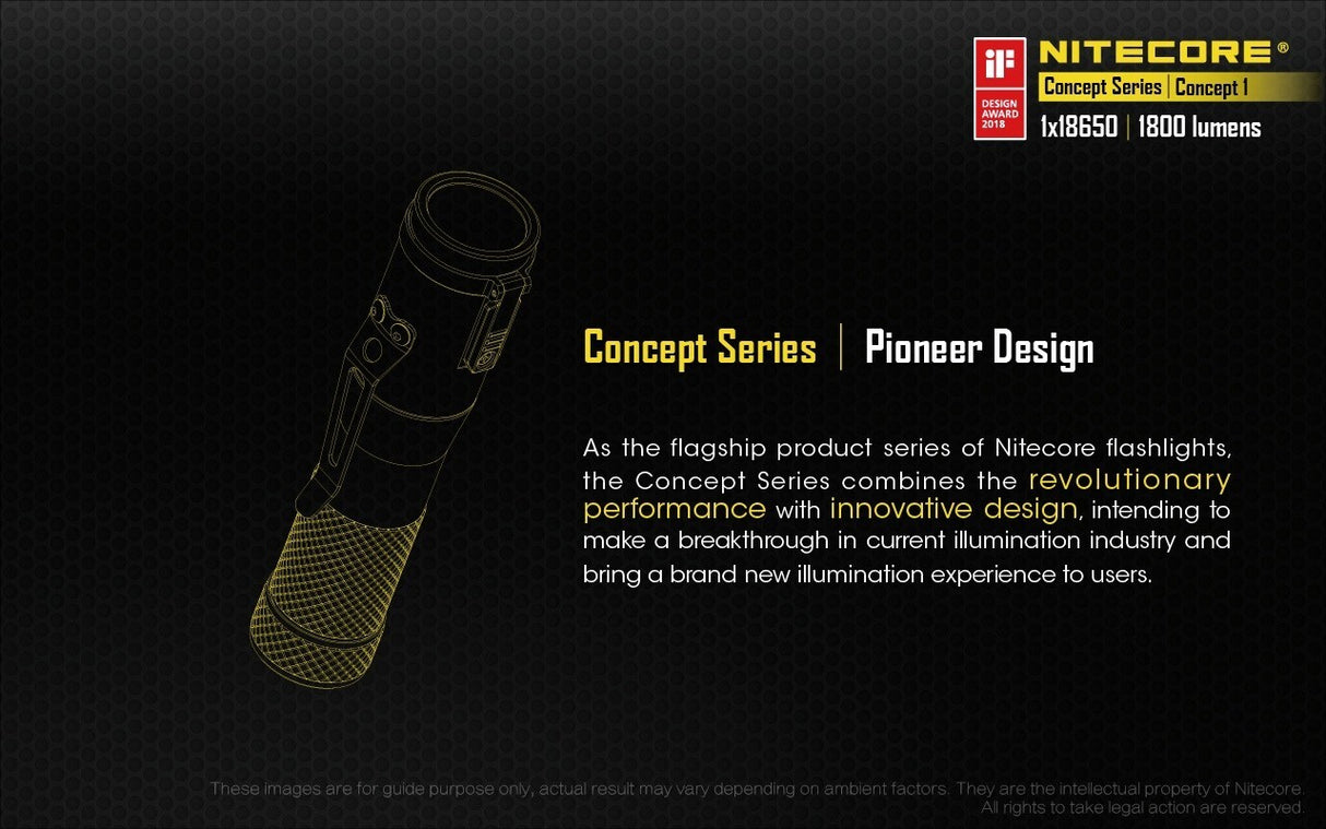 NITECORE CONCEPT 1 + UM10 1800 LUMENS TORCH