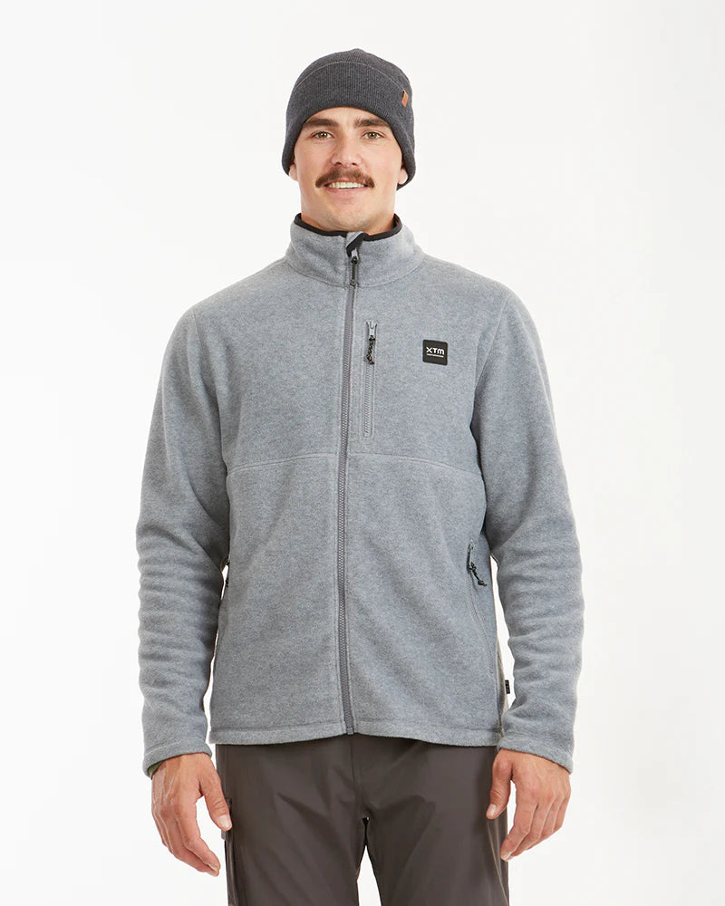 XTM MENS STANLEY DWR RECYCLED FLEECE JACKET LIGHT GREY MARLE