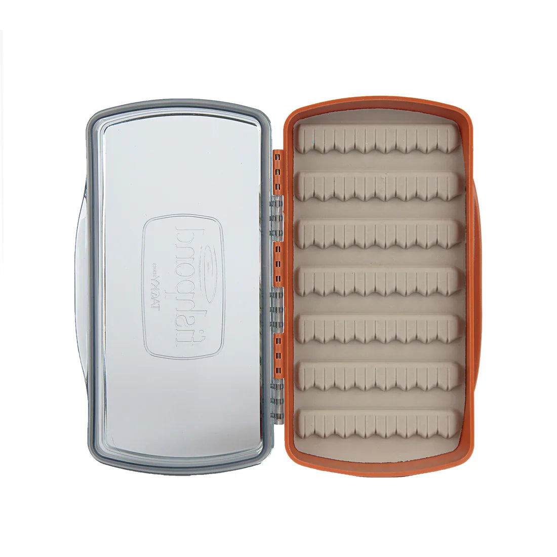 FISHPOND TACKY PESCADOR FLY BOX - MEDIUM - CLEAR - BURNT ORANGE