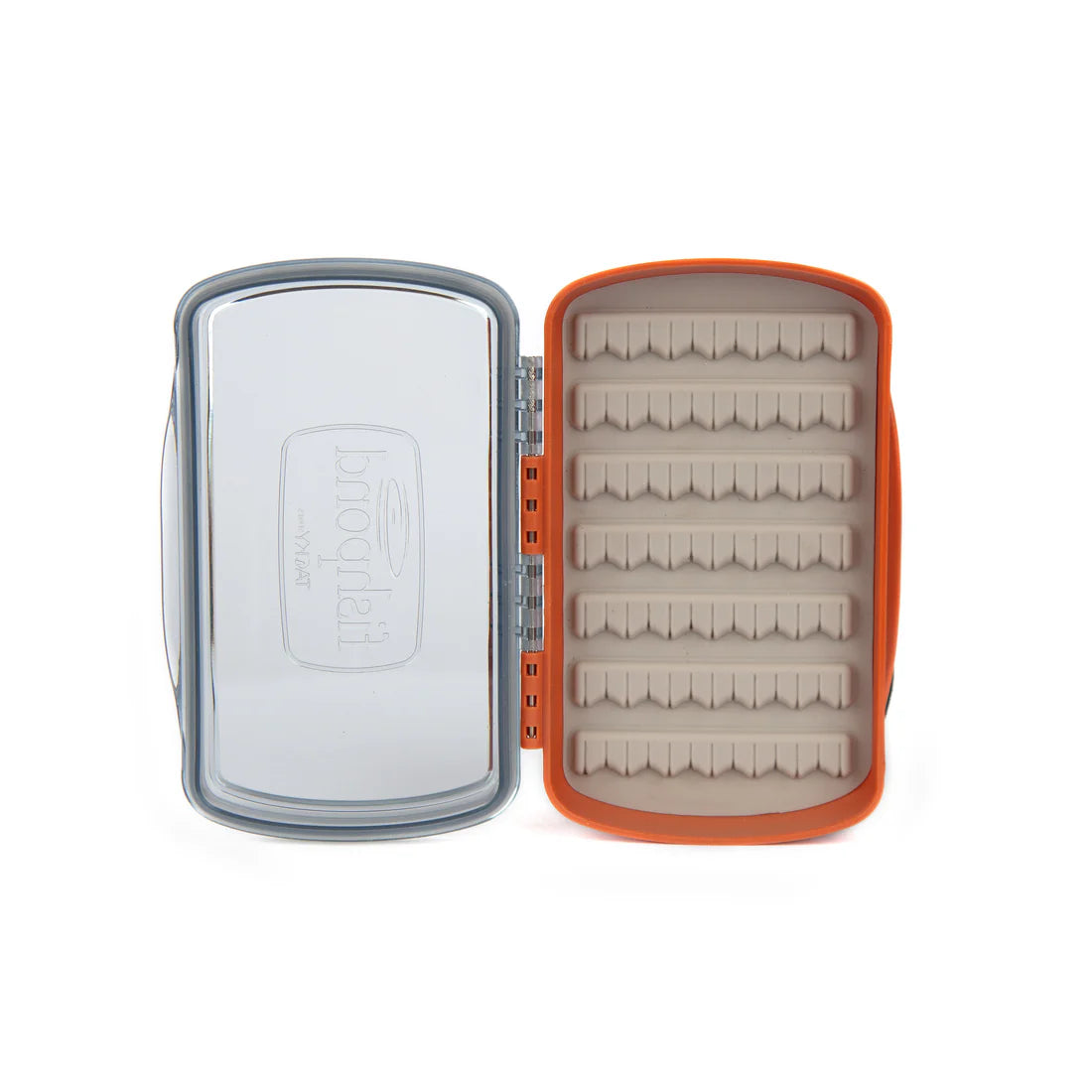 FISHPOND TACKY PESCADOR FLY BOX - SMALL - CLEAR - BURNT ORANGE