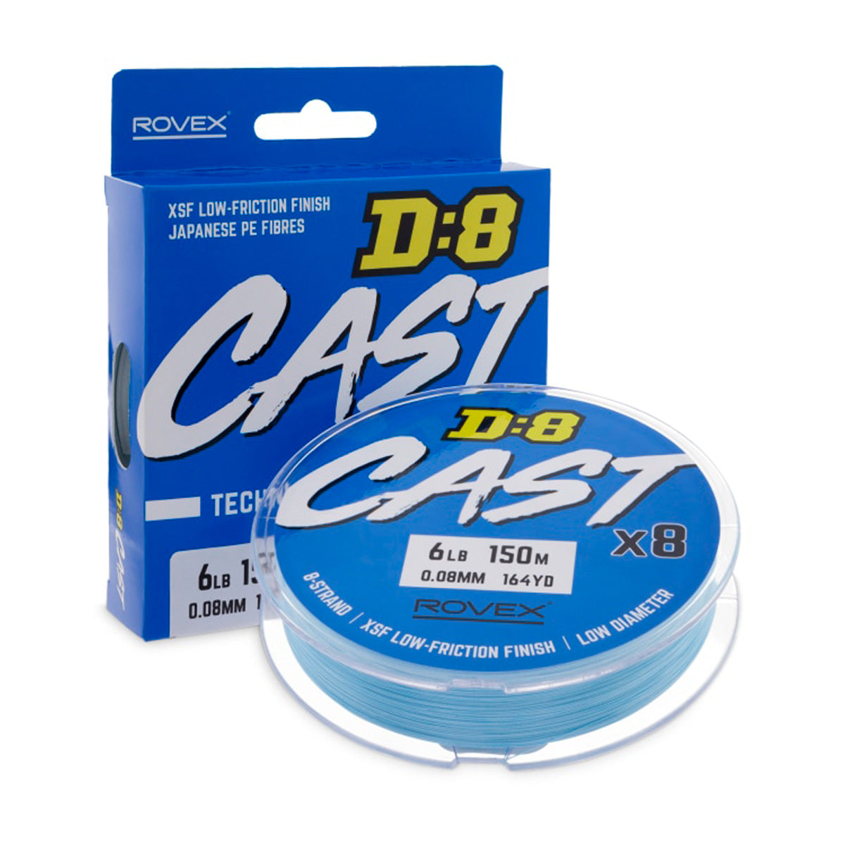 ROVEX D:8 CAST BRAID- GLACIER BLUE 150M 15LB