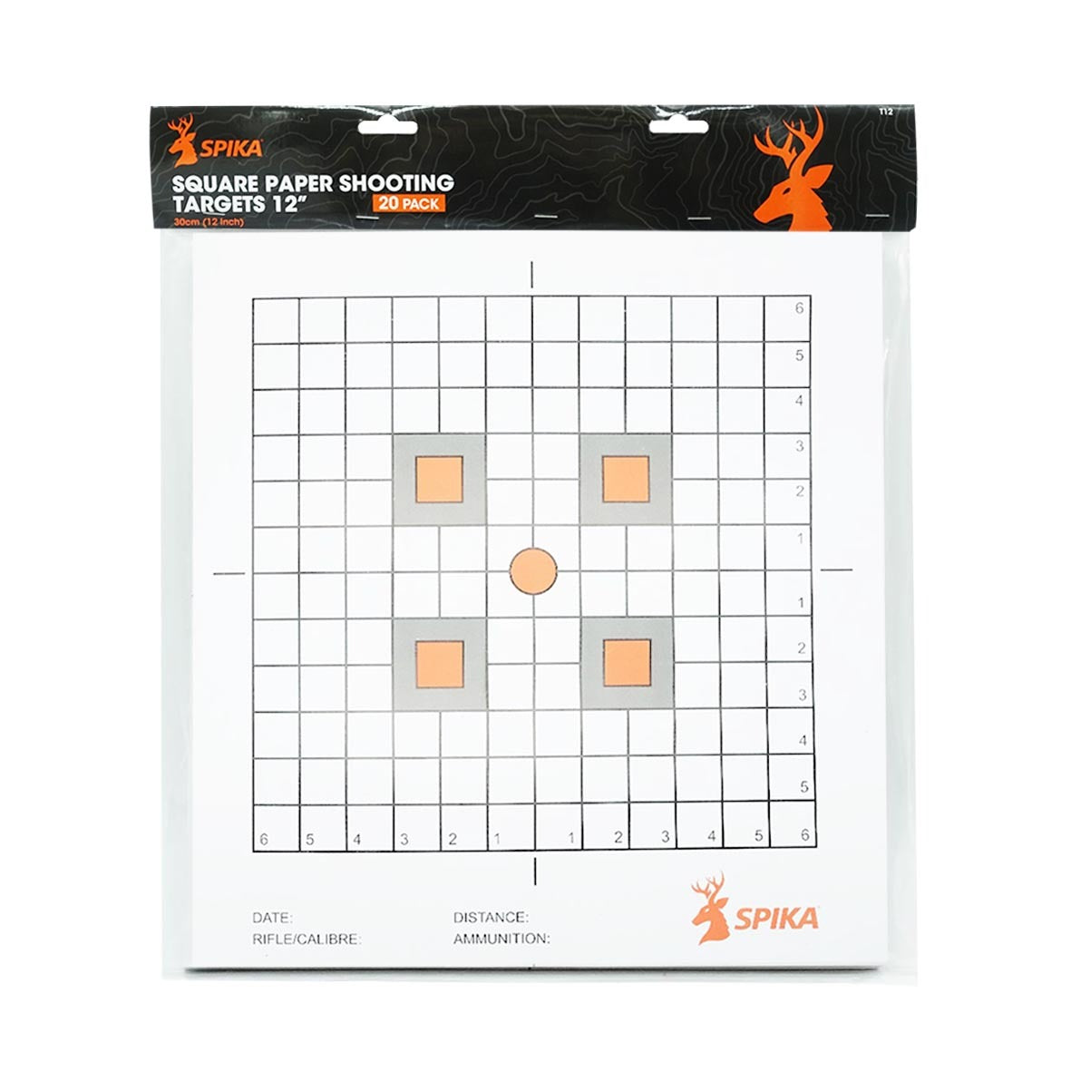 SPIKA SQUARE PAPER SHOOTING TARGET 30CM X30CM 20PER PACKET