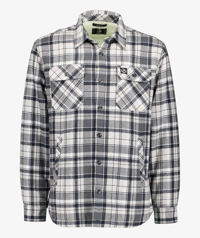 SWANNDRI MEN'S MORVEN SHERPA LONG SHIRT DARK SHADOW/GREY CHECK