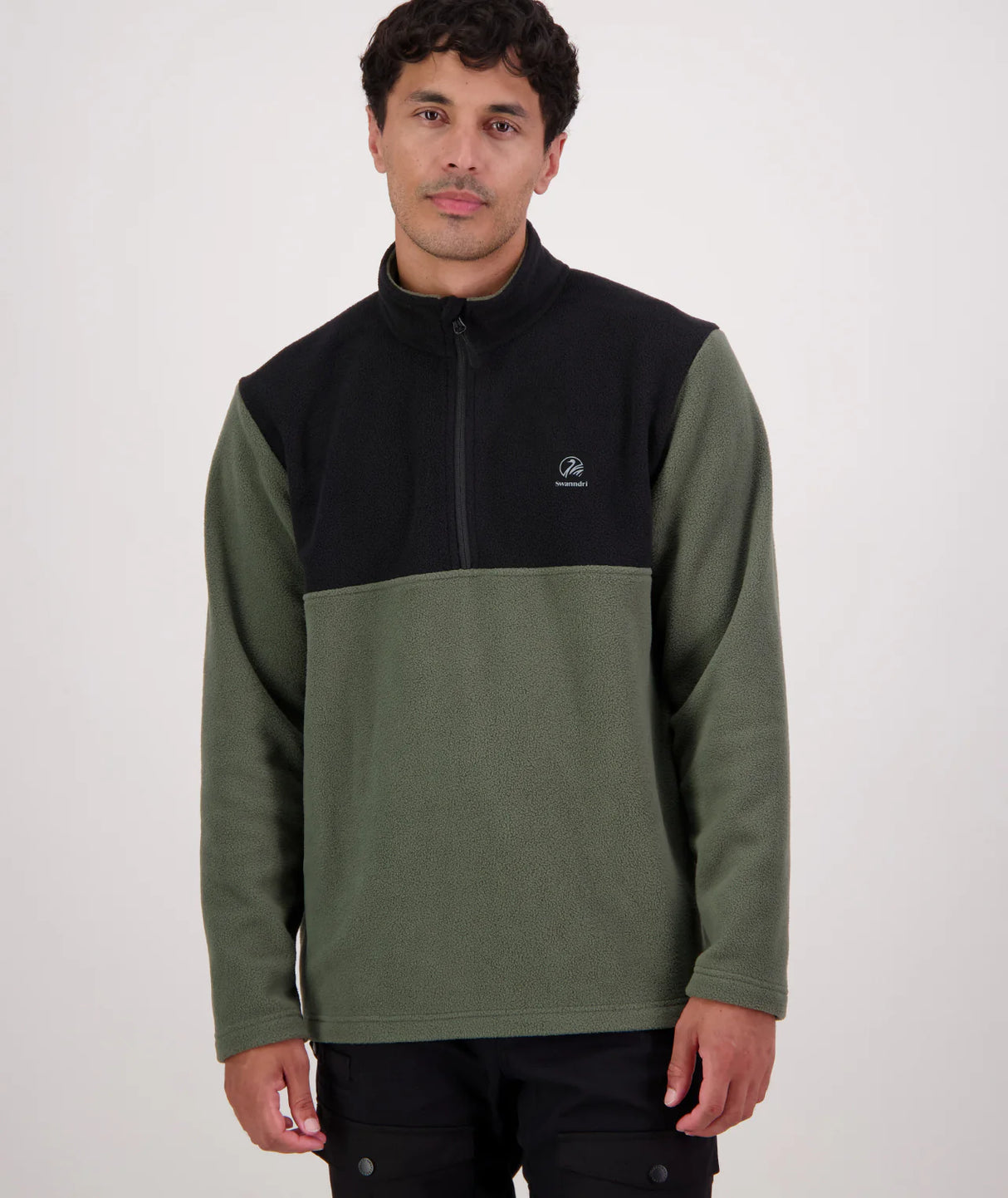 SWANNDRI MENS HIGH ROCK FLEECE QUARTER ZIP OLIVE