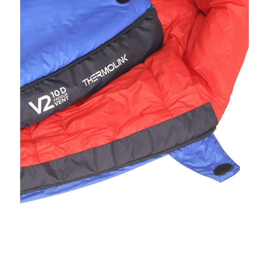 ONE PLANET SUMMIT -5 UNISEX SYNTHETIC SLEEPING BAG LARGE LEFT-HAND ZIP BLUE/RED