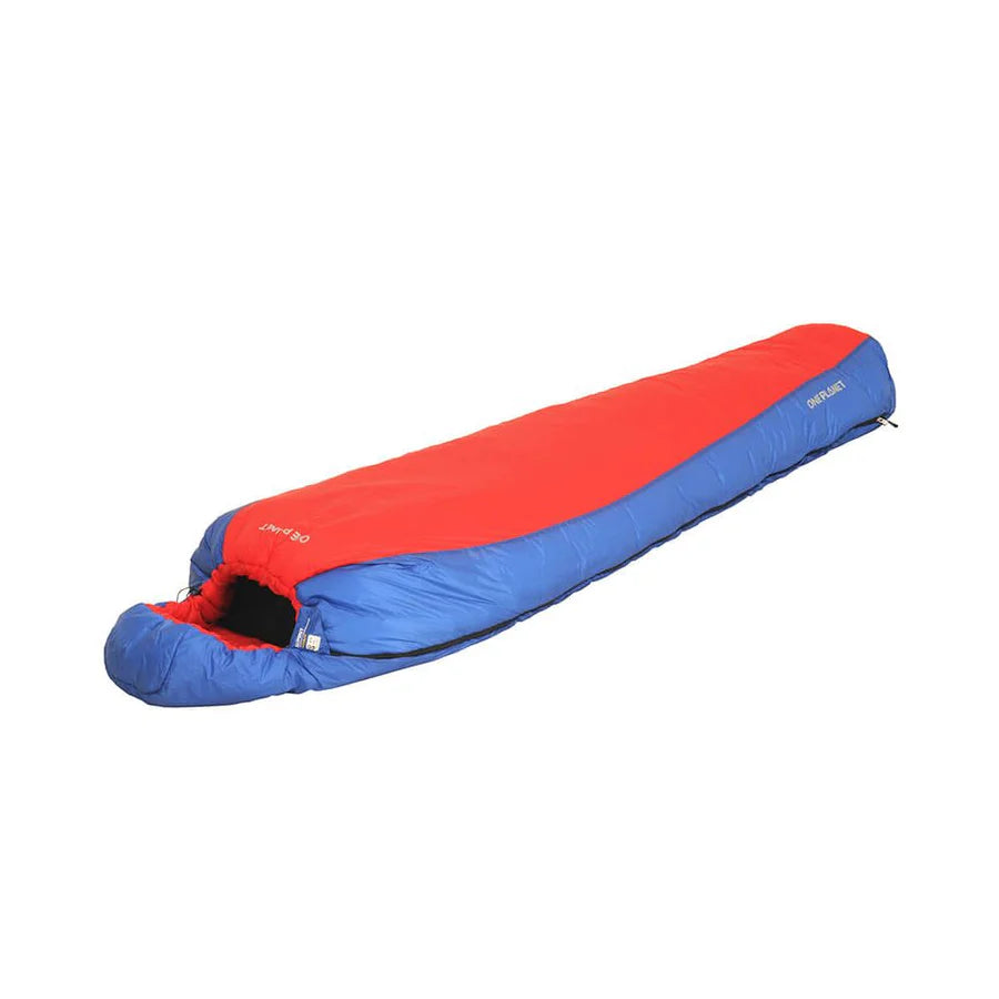 ONE PLANET SUMMIT -5 UNISEX SYNTHETIC SLEEPING BAG LARGE LEFT-HAND ZIP BLUE/RED