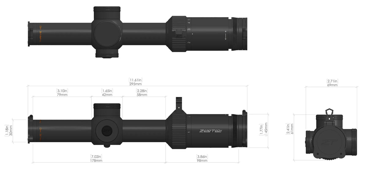 ZEROTECH THRIVE HD 1-8X24 LPVO RAR ILLUMINATED