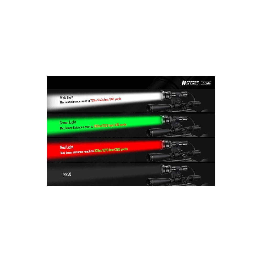 SPERAS TH4 800 Lumen 4 in 1 LED Rechargeable Torch Hunters Kit