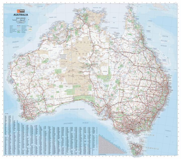 HEMA MAPS AUSTRALIA 1:4,500,000