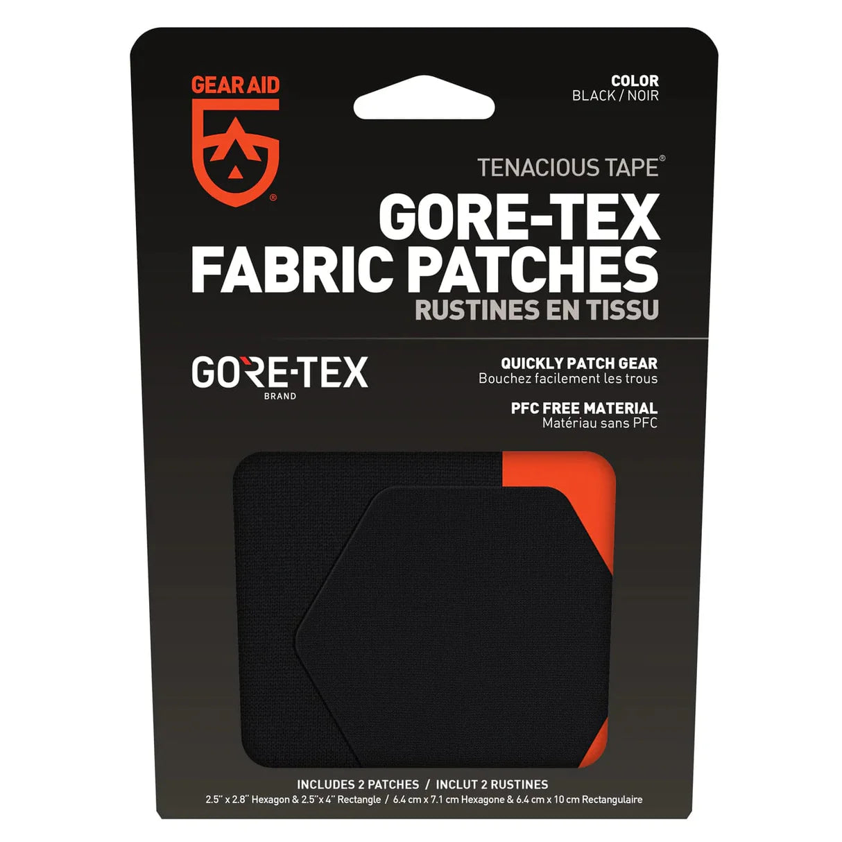 GEAR AID GORE-TEX FABRIC PATCHES HEX BLACK