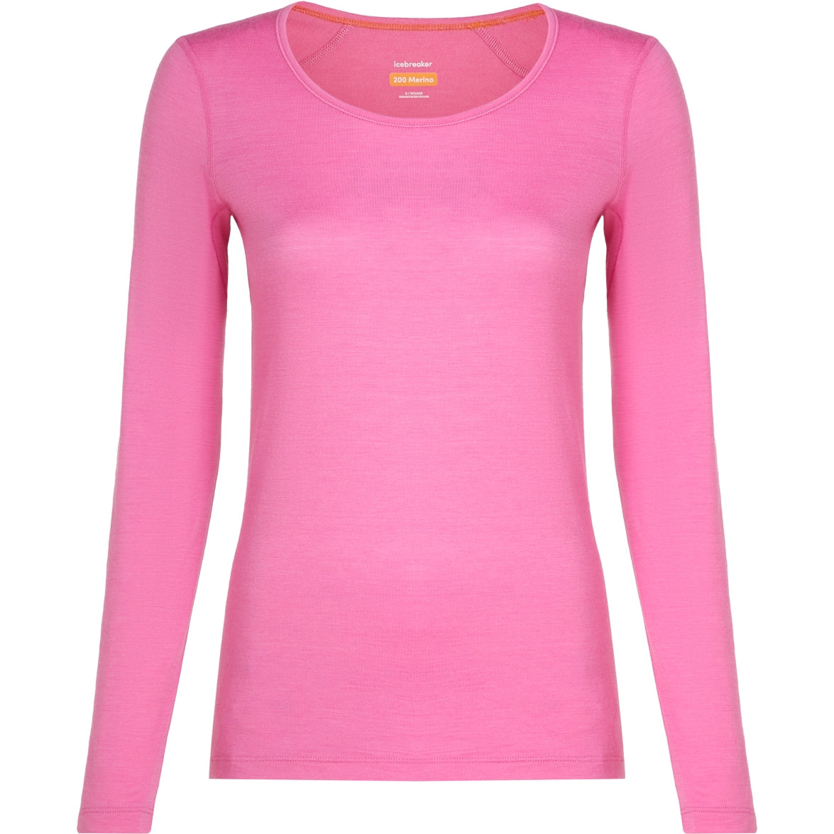 ICEBREAKER WOMEN'S MERINO 200 OASIS SCOOP LONG SLEEVE THERMAL TOP POP
