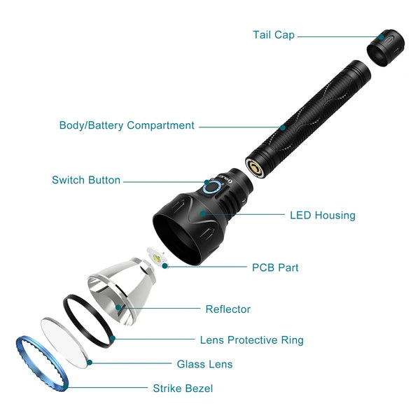 OLIGHT JAVELOT 2 PRO DUAL-BUTTON LONG DISTANCE TACTICAL TORCH BLACK