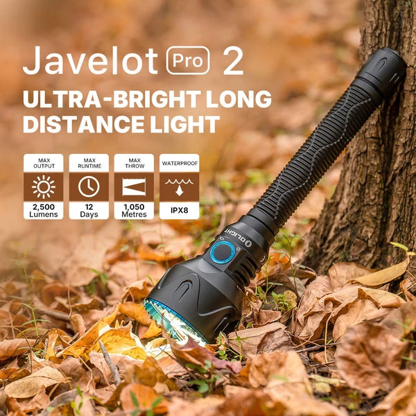OLIGHT JAVELOT 2 PRO DUAL-BUTTON LONG DISTANCE TACTICAL TORCH BLACK