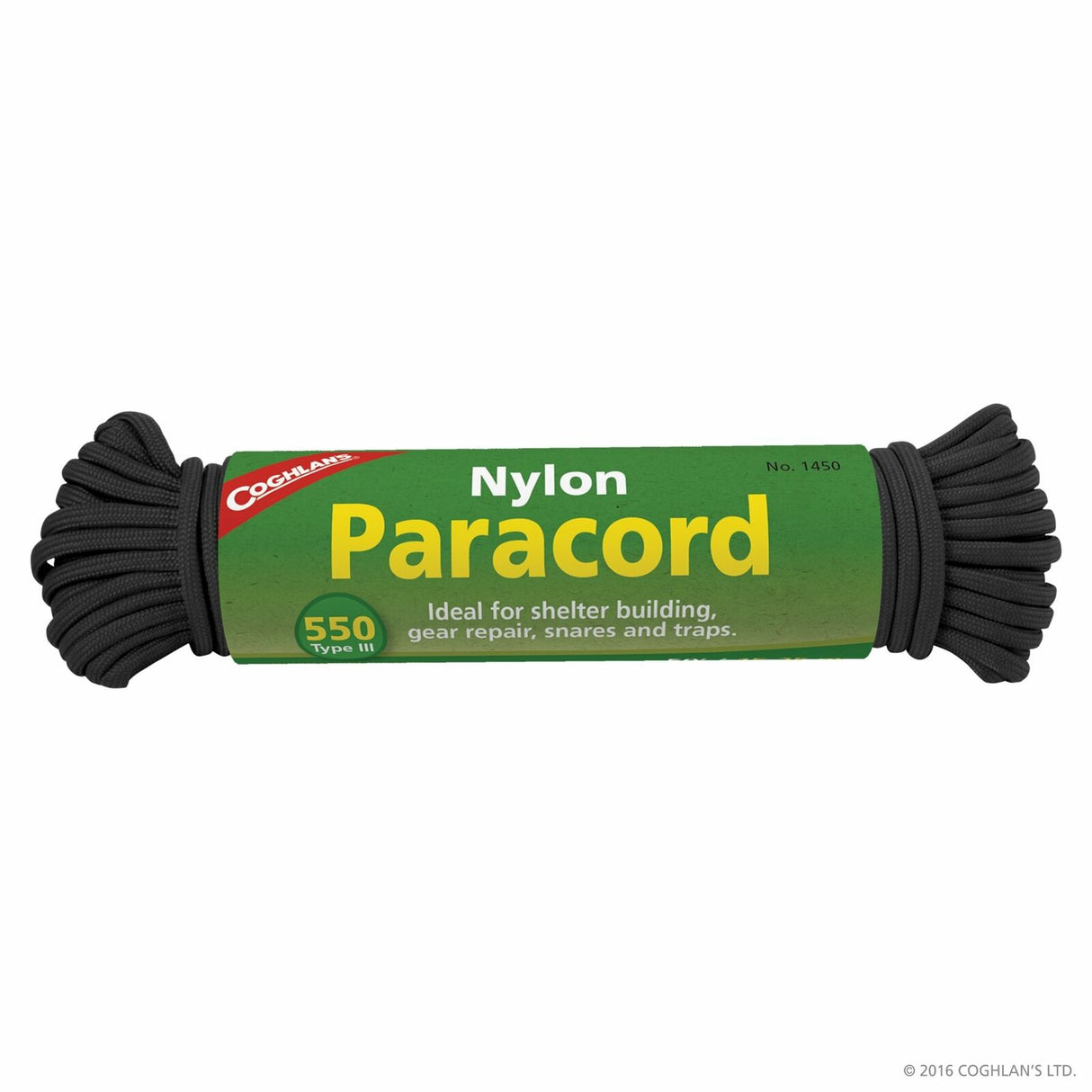 COGHLANS NYLON PARACORD BLACK 50FT
