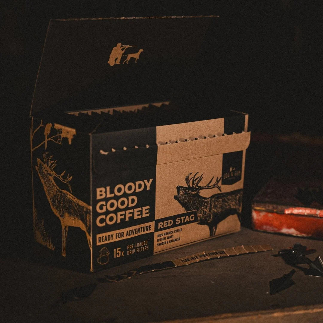 DOG & GUN COFFEE PRE LOADED DRIP FILTER COFFEE - 15 PACKET