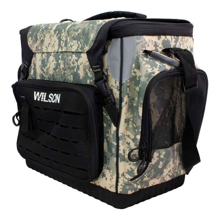 WILSON PLATINUM TOURNAMENT DIGI CAMO FISHING TACKLE BAG WITH 8 TACKLE TRAYS