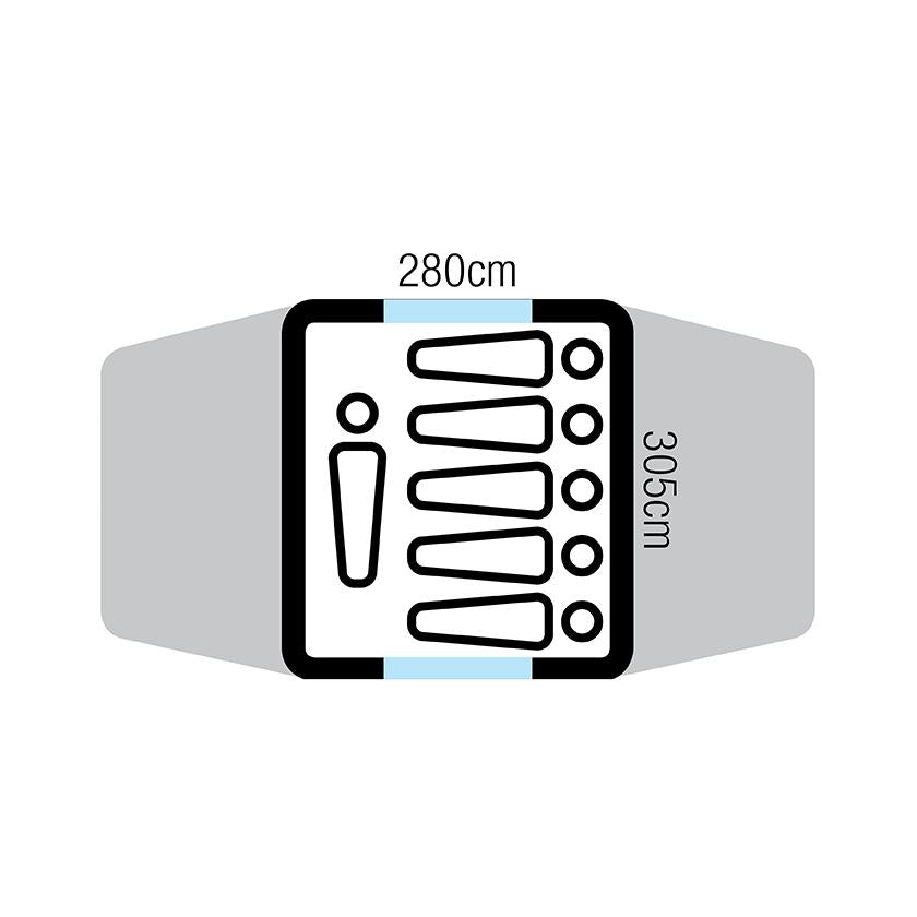 OZTRAIL TASMAN 6V DOME TENT 6 PERSON