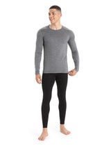 ICEBREAKER MEN'S 200 OASIS LONG SLEEVE CREWE THERMAL TOP HEATHER GREY