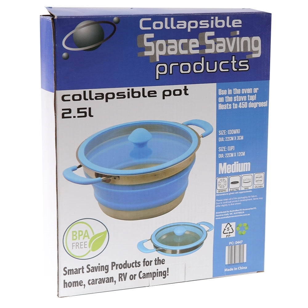 COLLAPSIBLE SPACE SAVING PRODUCTS COLLAPSIBLE SILICONE 2.5L POT