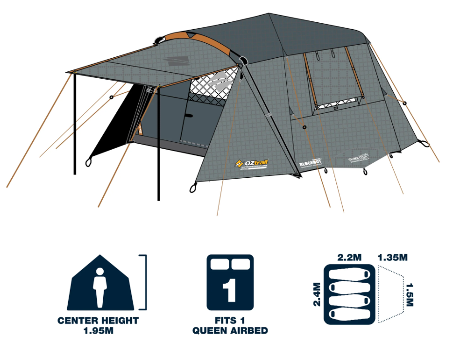 OZTRAIL FAST FRAME BLOCKOUT LUMOS TENT 4 PERSON